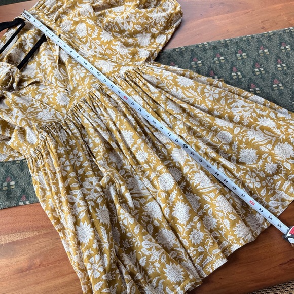 DAUGHTERS OF INDIA Kyra Block Print Cotton Mini Dress Size Small S - Picture 9 of 11